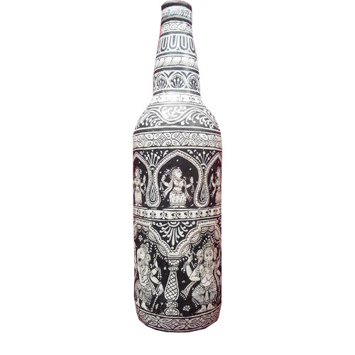 Decor Glass Modern Mythological Painted Bottles, Size: 1\'