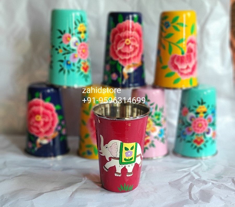 Polished Hand Painted Juice Tumbler