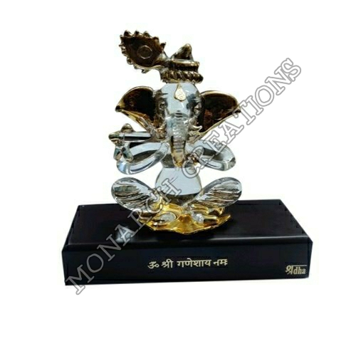 Transparent Glass Ganpati Statue, 3x5 Inch