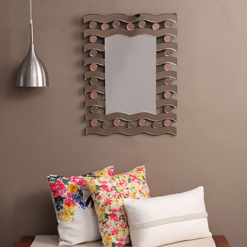 Brown Modern Mirror, Shape: Rectangle