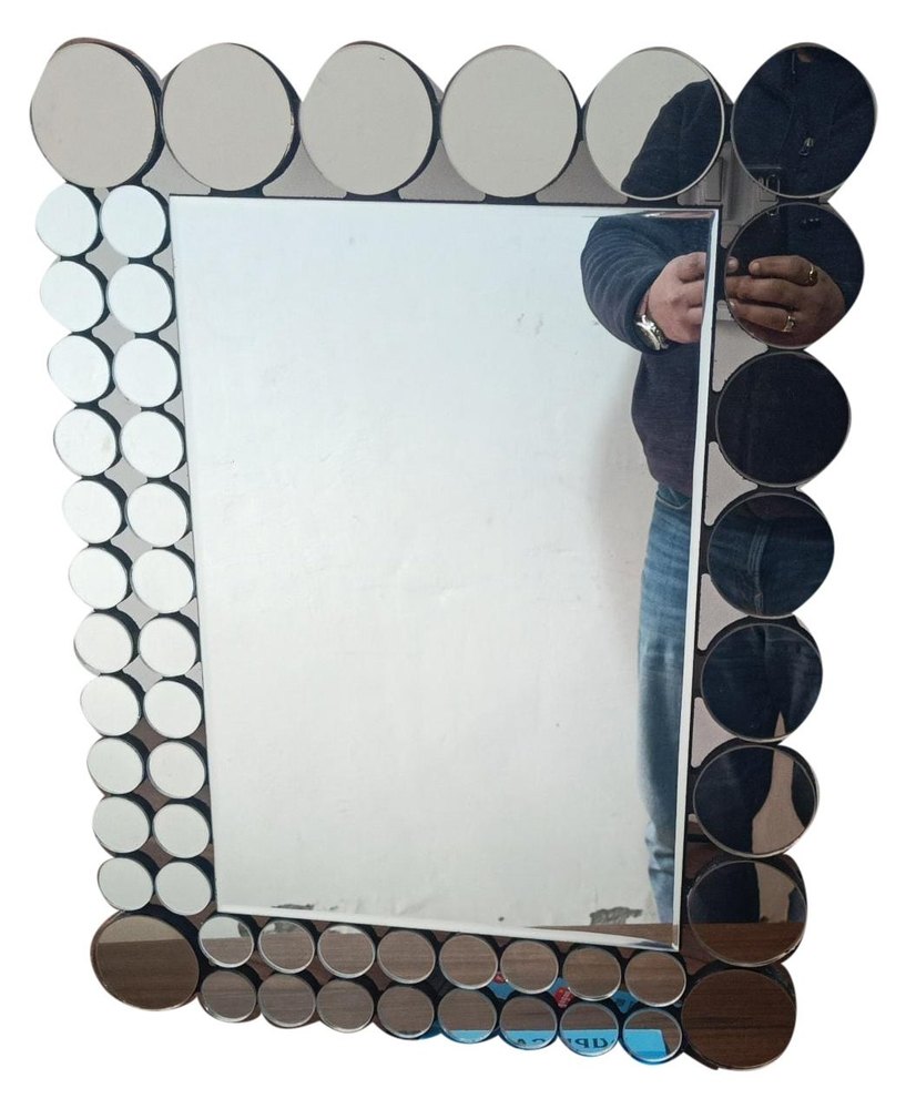 Silver Glossy Rectangle Glass Tukdi Mirror, For Bathroom, Size: 18 X 24 Inchs