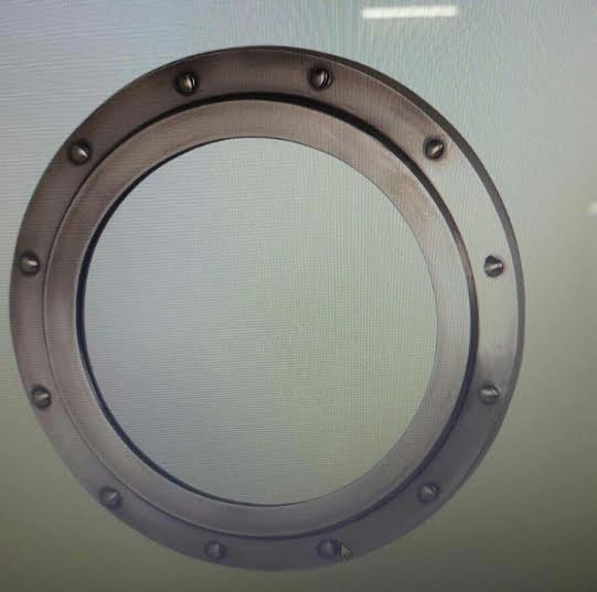 Polished Single Brass Porthole Mirror