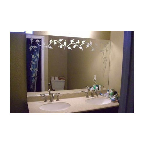 Transparent Stylish Etched Mirror, Size: 8 X 4 Inch