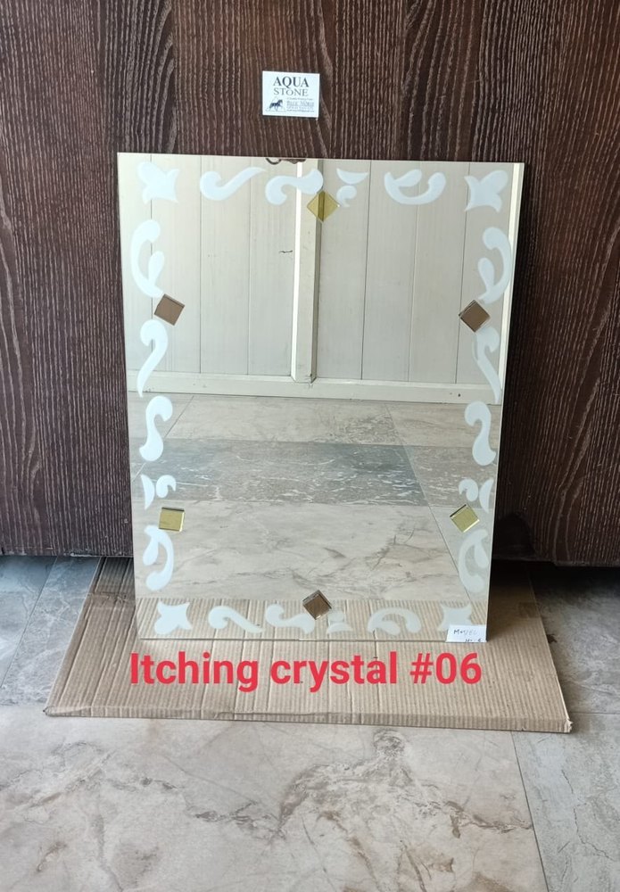 AQUA STONE Wall Mounted ITCHING CRYSTAL MIRROR, For Home, Size: 18*24 & 24*32