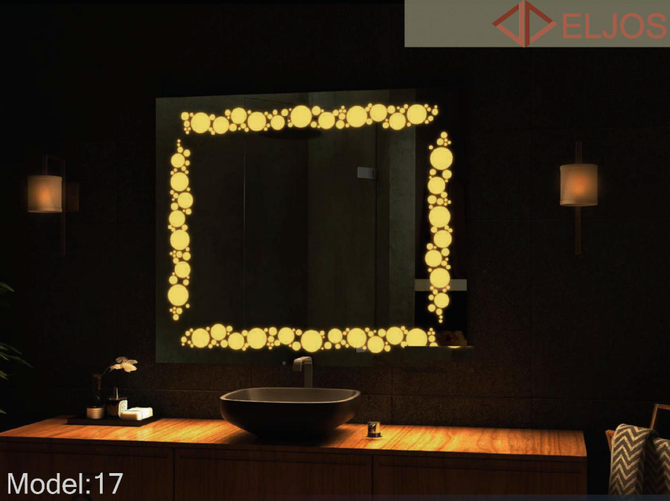 ELJOS Wall Hanging Square LED Mirror, Depend On Size