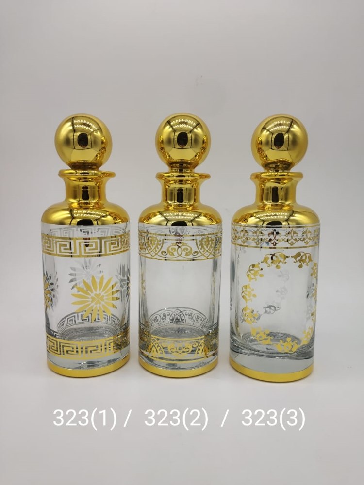 Golden Hard Glass Decanter, For Shop, Size: 500ml