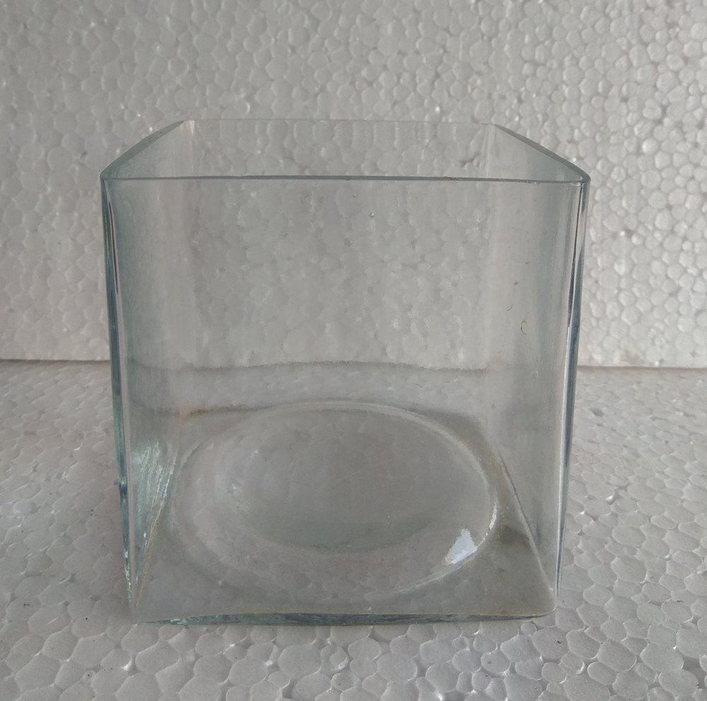 Glass Transparent Square Flower Pot 2.5/2.5