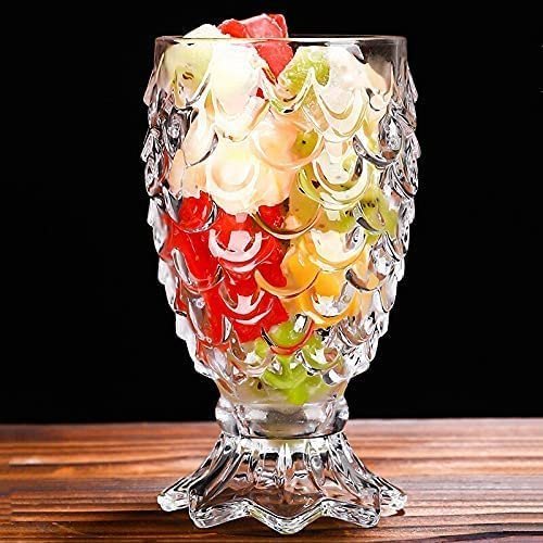 Fishtail Shaped Pineapple Look Design Heavy Base Shot Glass Crystal Clear Glass of 60ml Set of 6 for