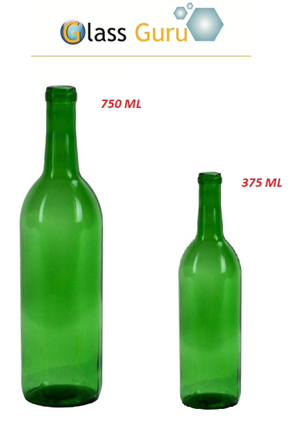 375 Ml Wine Glass Bottle - Green