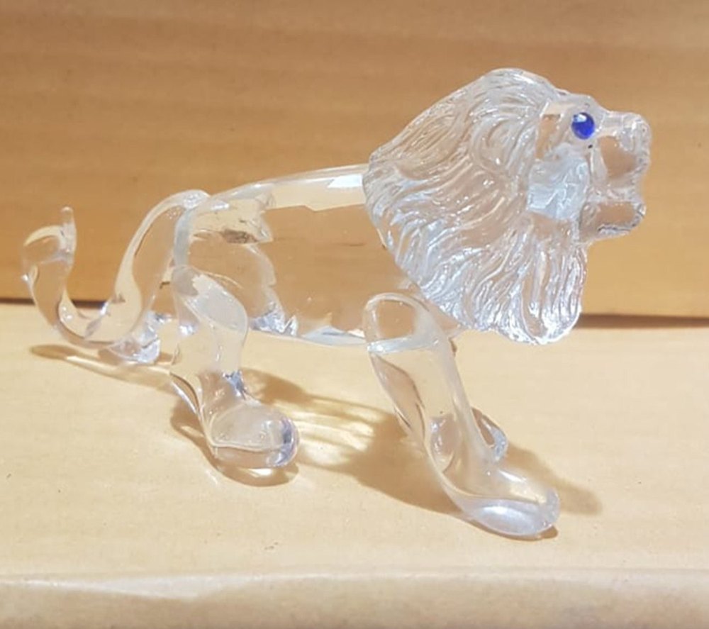 White Crystal Lion Statue, For Interior Decor