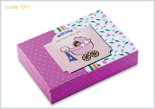 Craft Paper Pink and White Welcome My Sweet Little Girl Baby Shower Boxes, Storage Capacity: 2 Kg, Size: 6 X 8 X 1.5 Inch