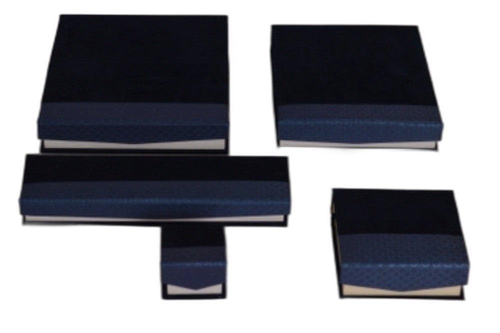 Square & Rectangular Blue Satin Paper Magnetic Box