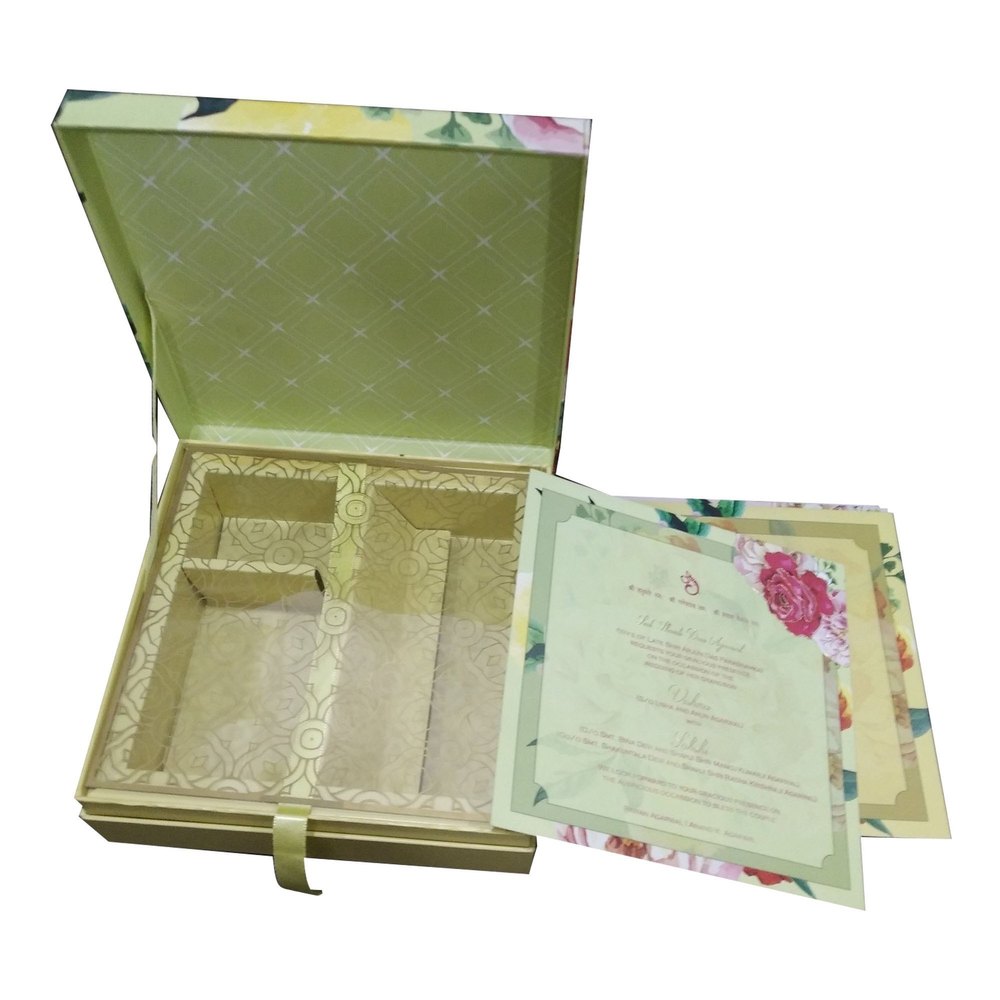 Printed Rectangle Marriage Invitation Card Box, Size/Dimension: 29 X 20 X 15cm