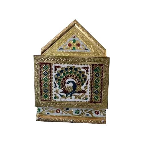 Rangoli Mild Steel Golden Meenakari Letter Box, For Home, Single Key Lock img