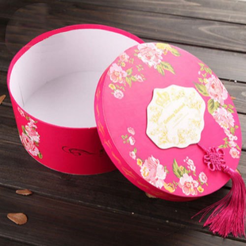 Pink Round Shape Wedding Cady Box img