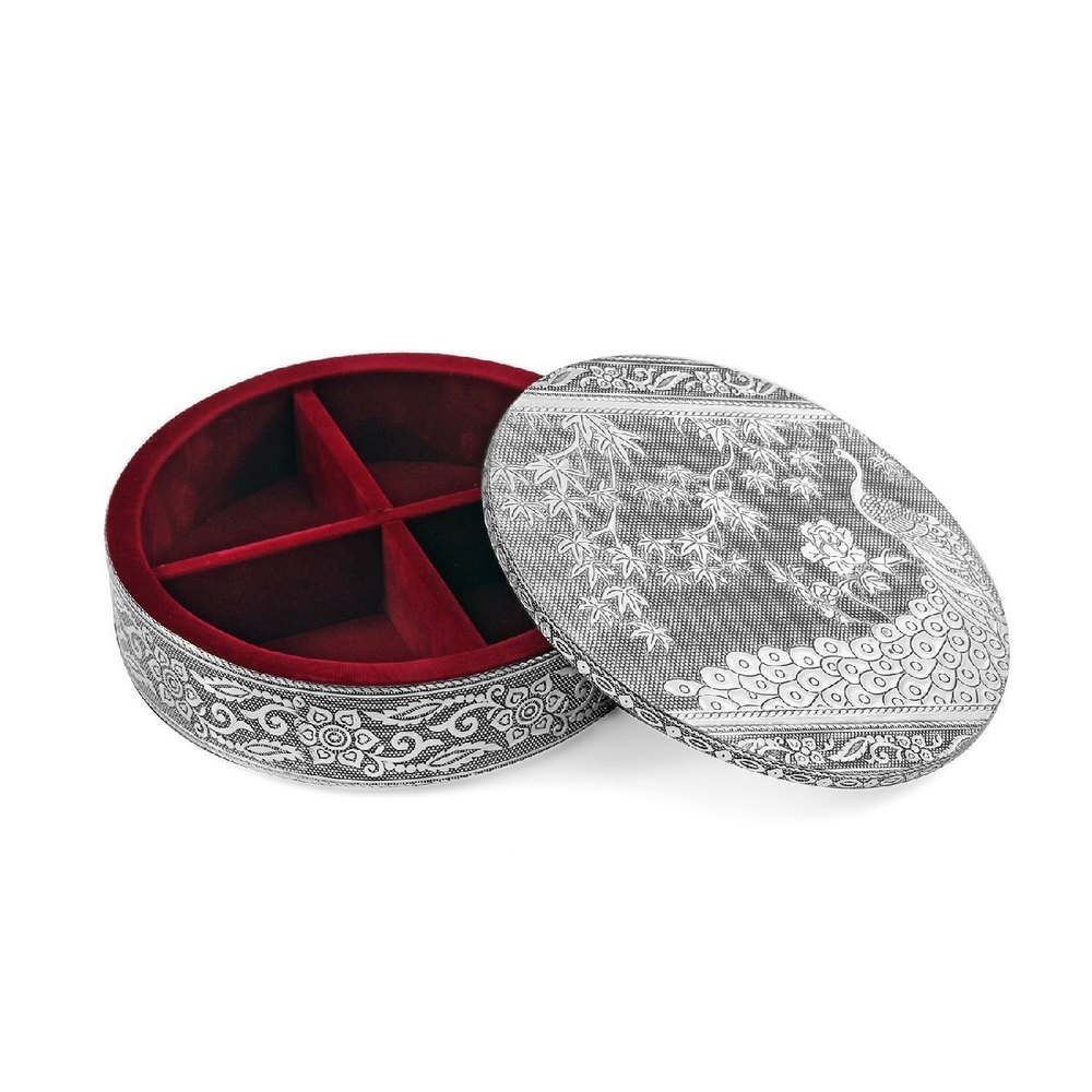 Red Round Gift Box, 6.75 X 6.75 X 2 Inches