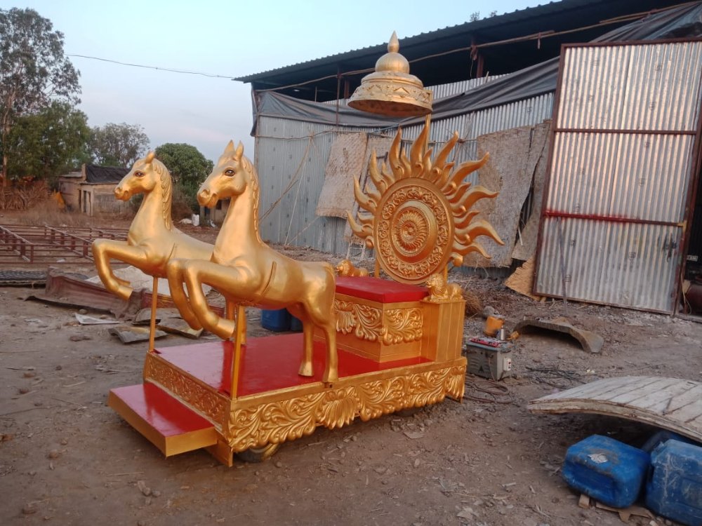 Golden Fiber Bahubali Doli for Weddind Decoration