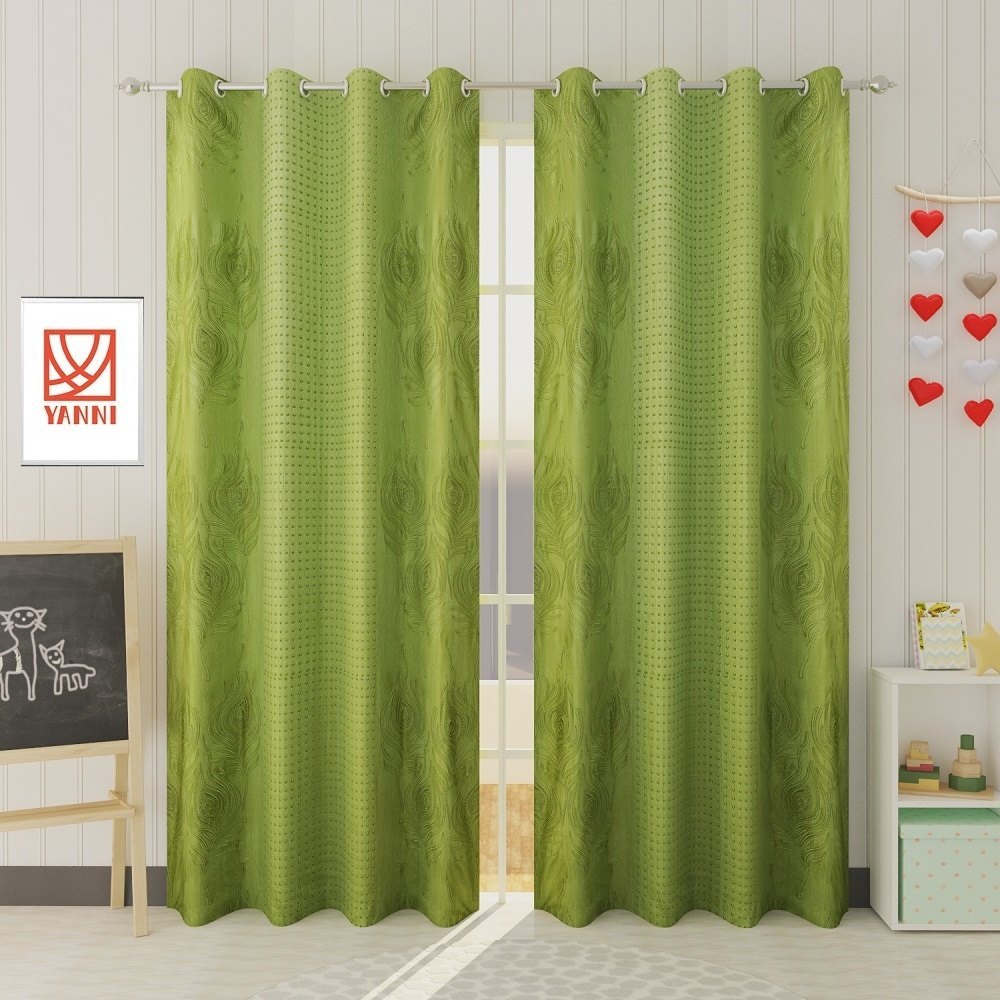 Polyester GREEN MOR PANKH, For Home img