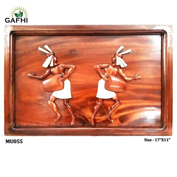 Multicolor Carving Wooden Handicrafts Items, For Decoration, Size: 17X11