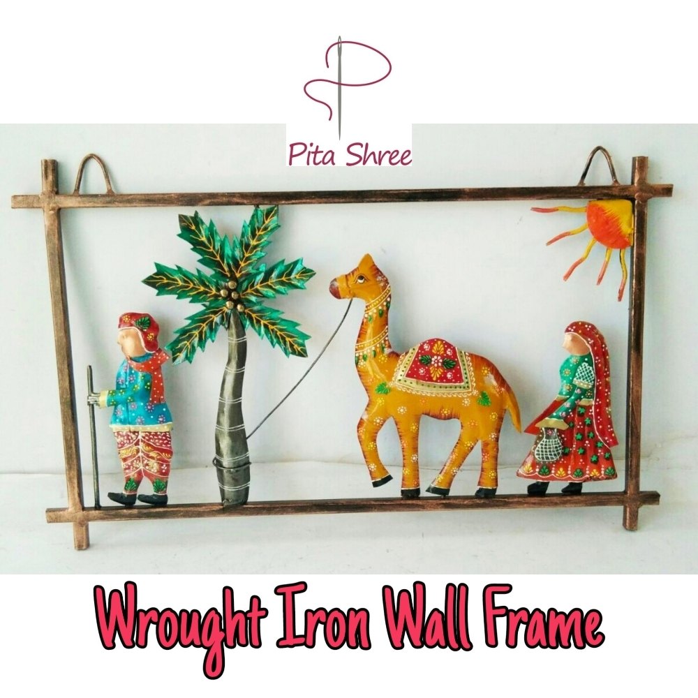 Wrought Iron Hand Painted Mix Wrought Iron Wall Decor, Size: 12x24 Inches