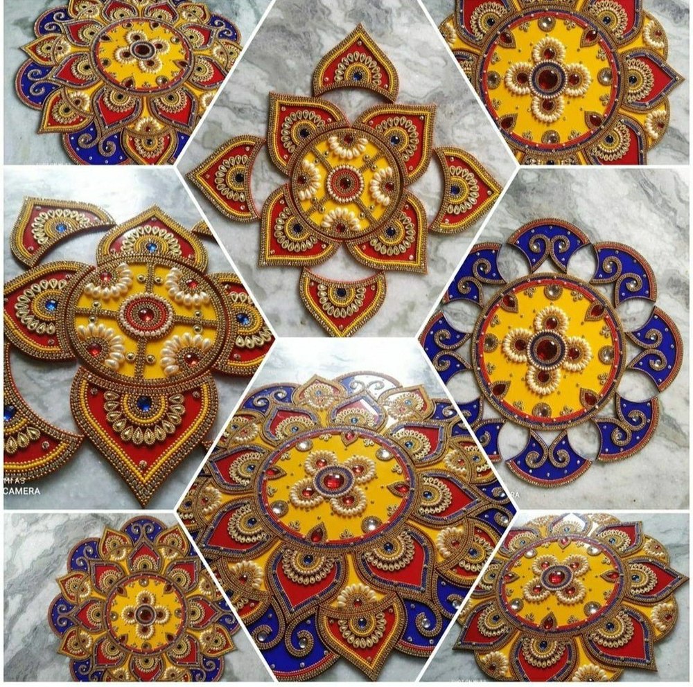 Mix Acrylic Decorative Kundan Rangoli