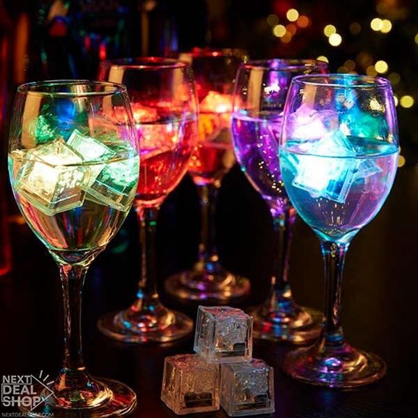 LED Glow Cubes (Multiple Colors) Pack of 6Pcs., Size/Dimension: 60mm Dia