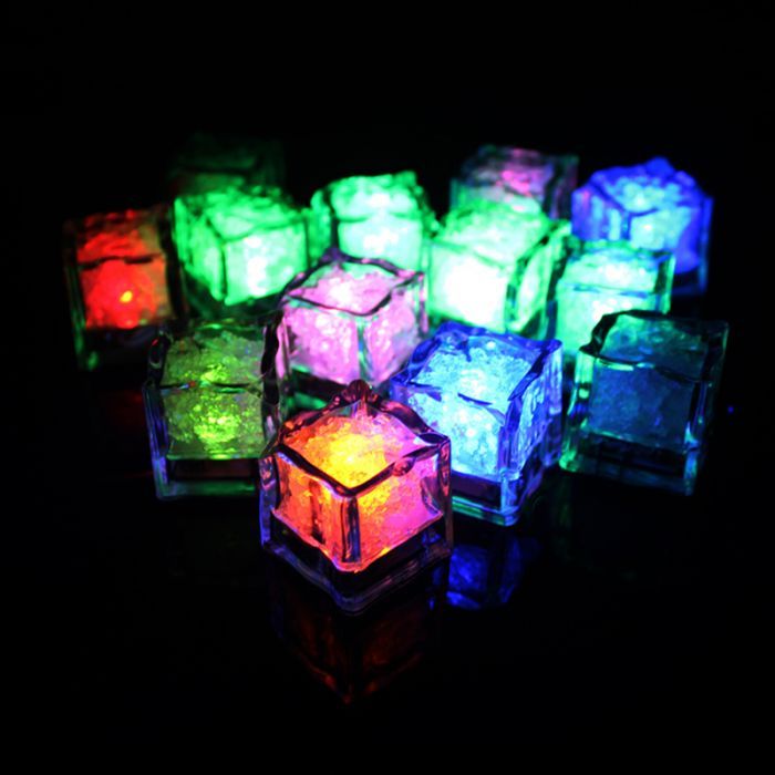 Decorative LED Ice Cubes Multicolor Pack Of 12