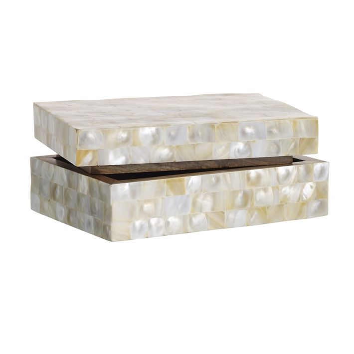 Sea Shell silver and brown Mother Of Pearl Box, For Home, Size/Dimension: 6x4x2 Inch img