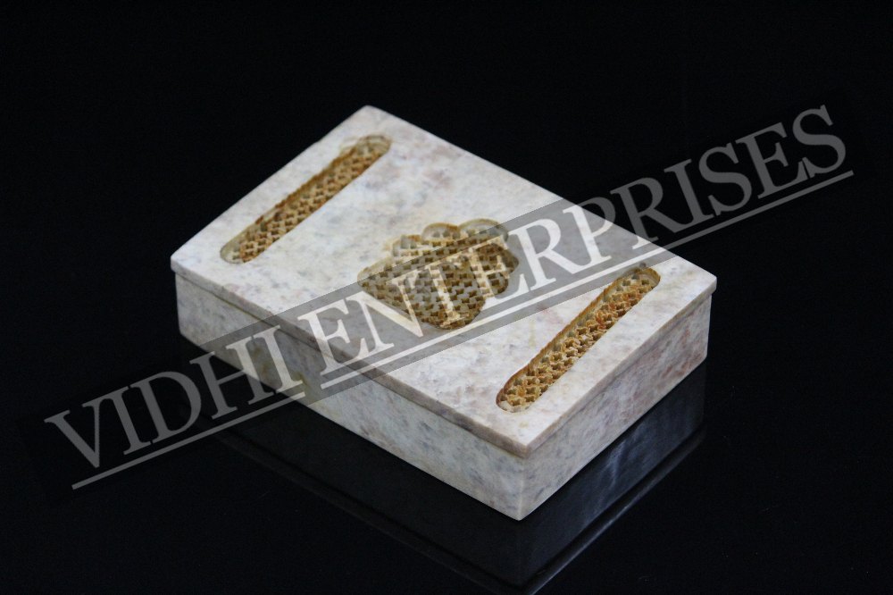 Agracrafts Soap Stone Carving Accessory Box 6x4 img