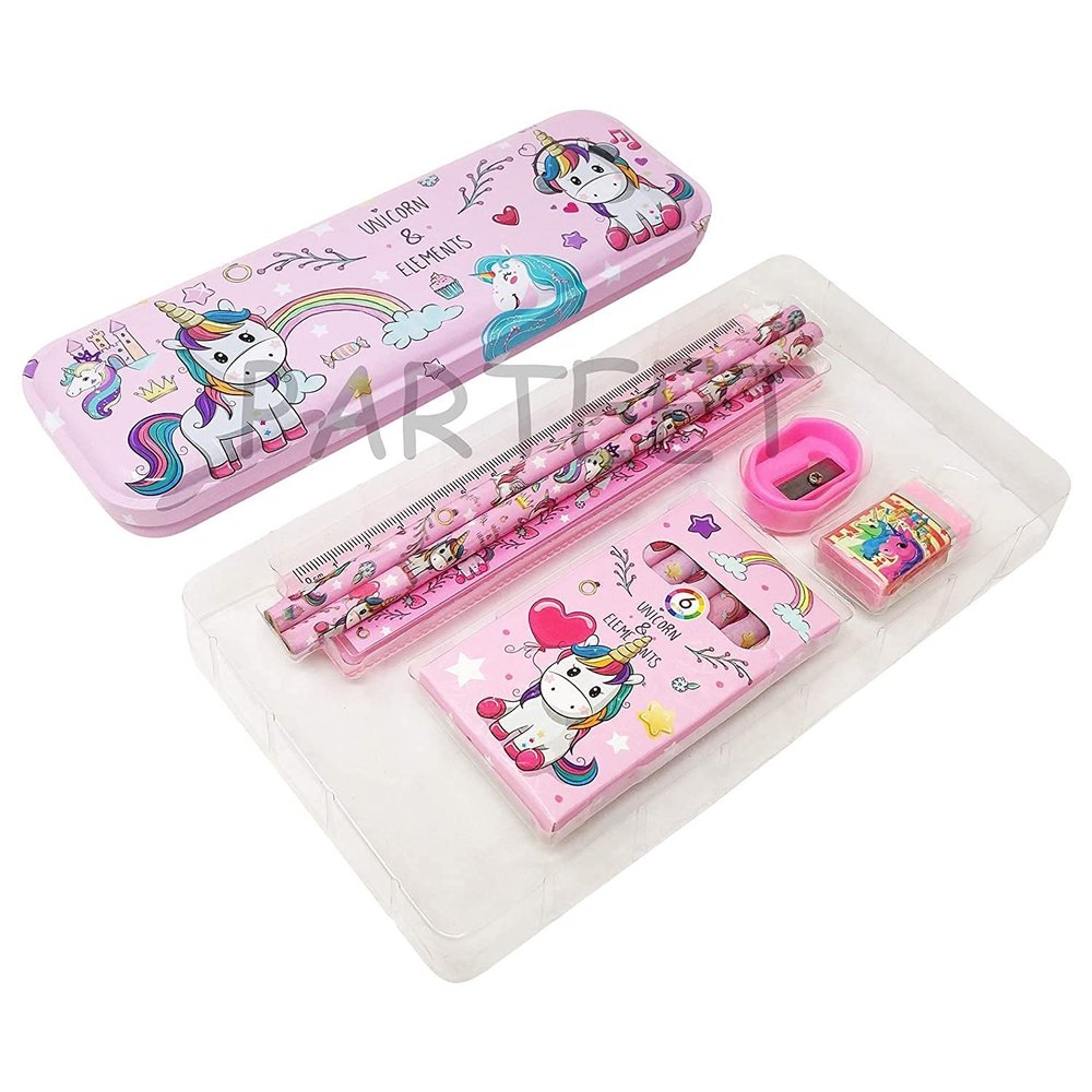 Plastic Pink 8 in1 Mix Stationery Gift Set, For Gifting img