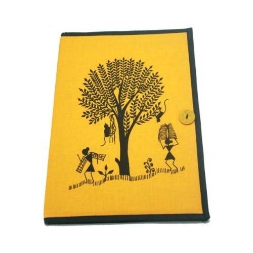 Rangresha Button Warli Print Cloth File Folder