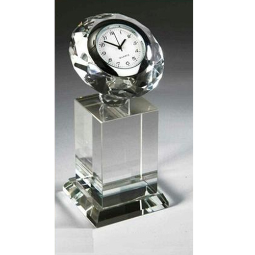 Transparent Crystal Tabletop With Clock