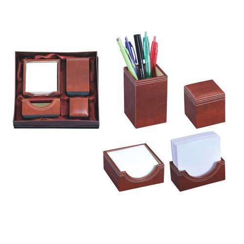 Brown Leatherette Table Top Gift