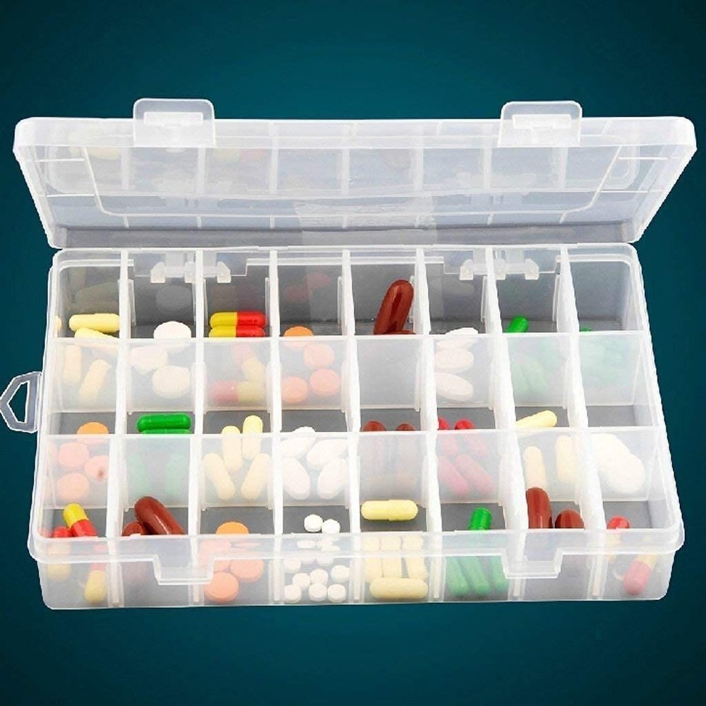 Transparent 36 Grid Plastic Storage Box, For Combo Packs