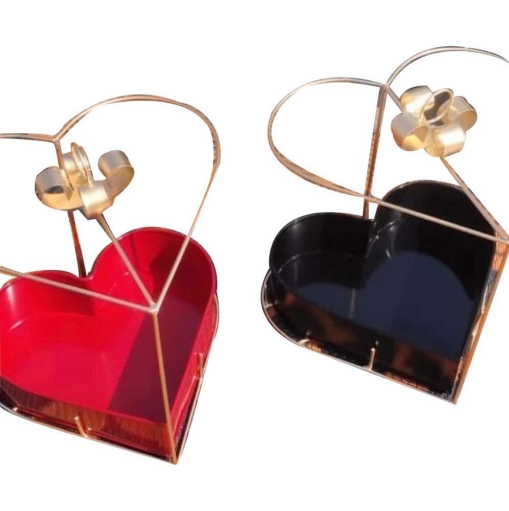 Transparent Glass Heart Shaped Jewellery Box, For Storage