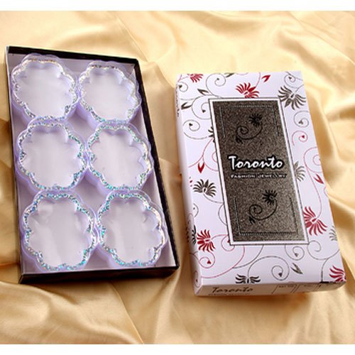 Paper, Plastic Rectangle 6 Compartment Paper Earrings Box