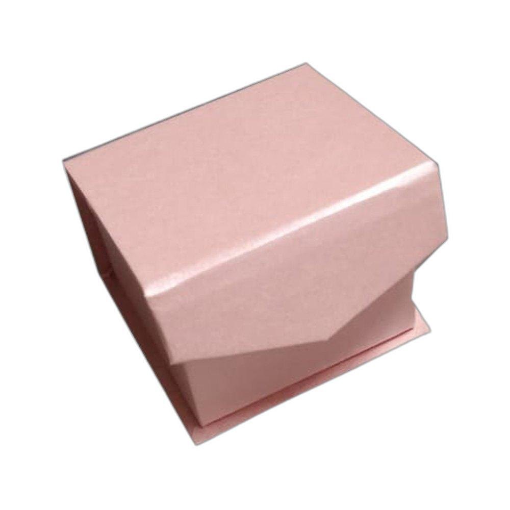 Square Pink Plain Paper Ring Box img