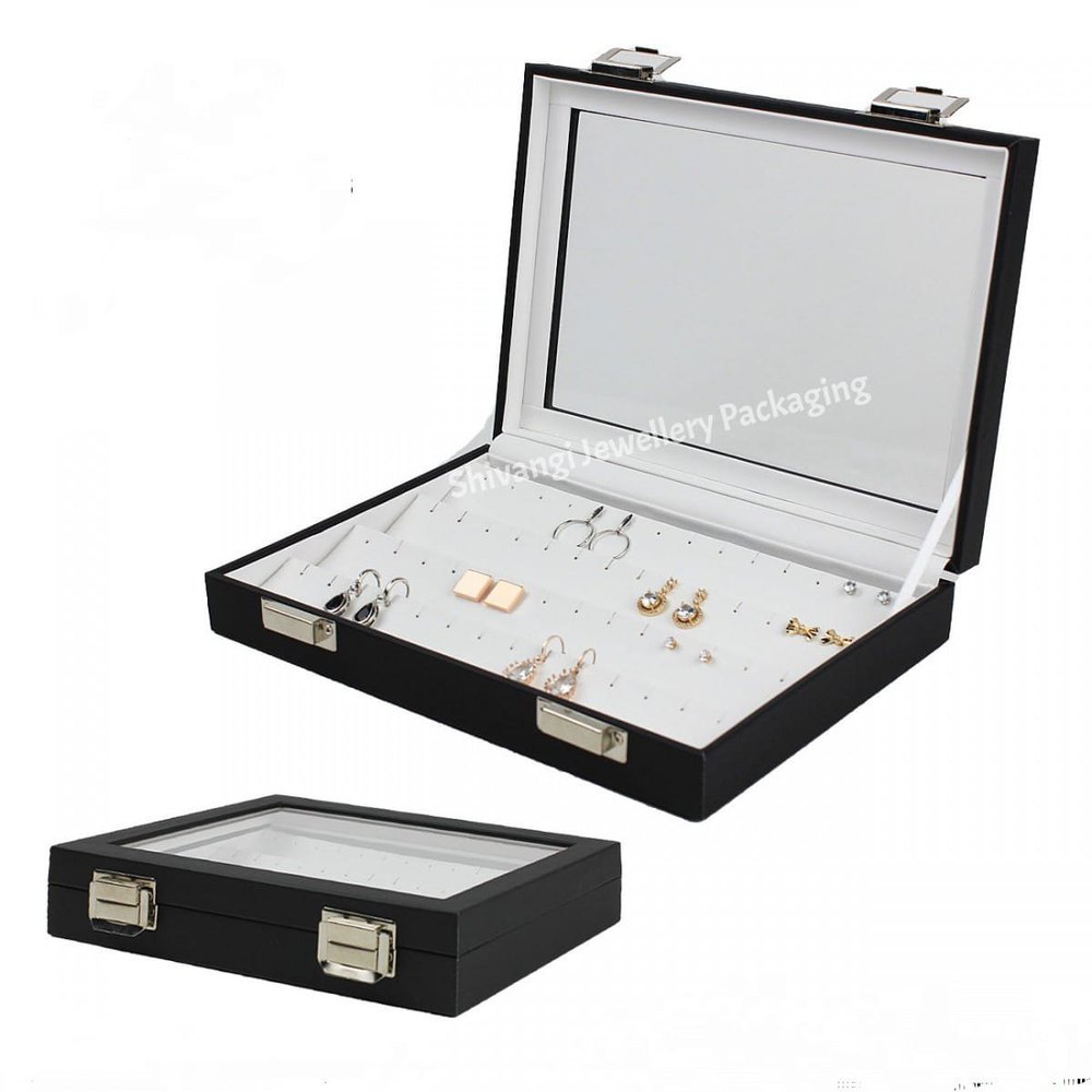 Acrylic Earring Jewellery Stock Box, Outer Material: Velvet