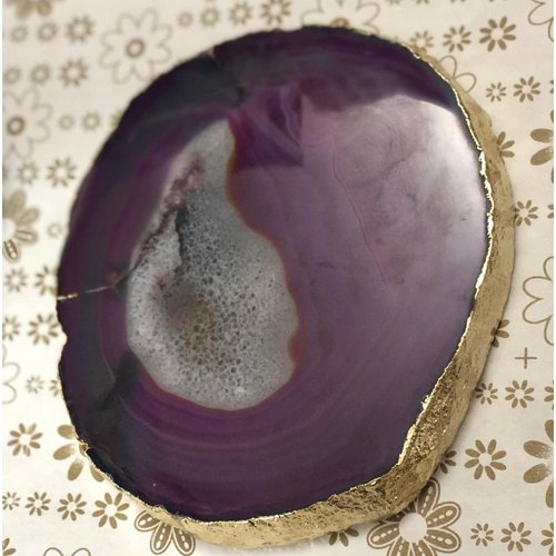 Maroon Polished Agate Jewelry Platter, Packaging Type: Box