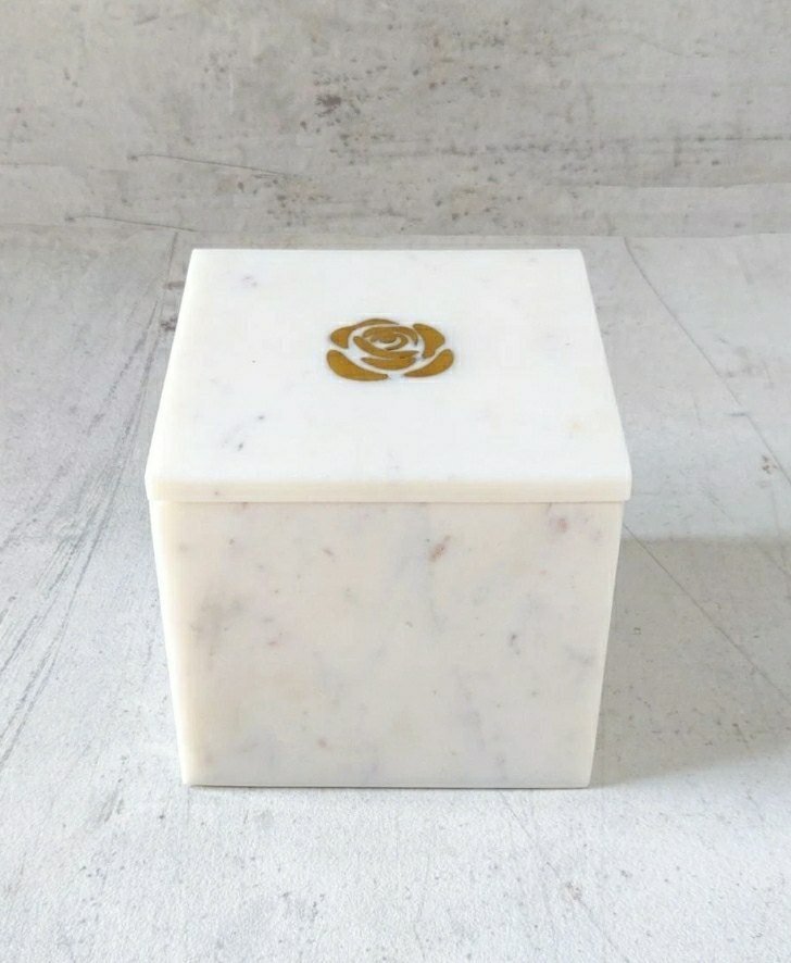 Indoor White Marble Inlay Box, For Home, Shape: SQUARE