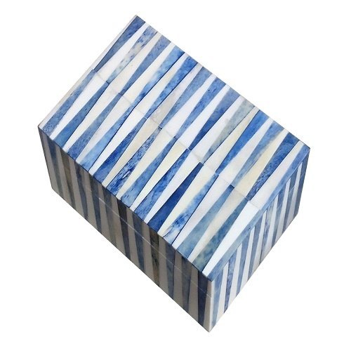 Rectangular Blue Bone Inlay Jewellery Box & Packing Box, For Home, Size/Dimension: 9x5