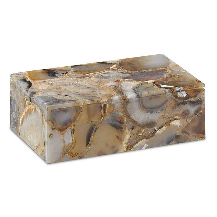 Rectangle Brown Agate Jewelry Box, For Home, Size/dimension: 6*4*3