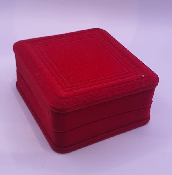 Square Flocked Red Earring Jewelry Box