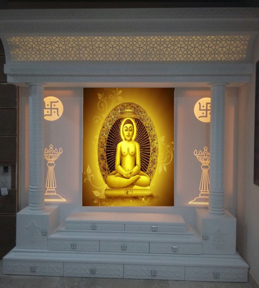 White PVC Corian Mandir img