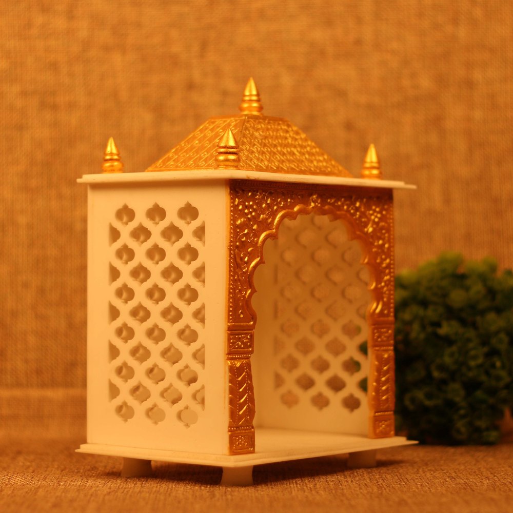 Golden & White Resin Made Handcrafted Temple