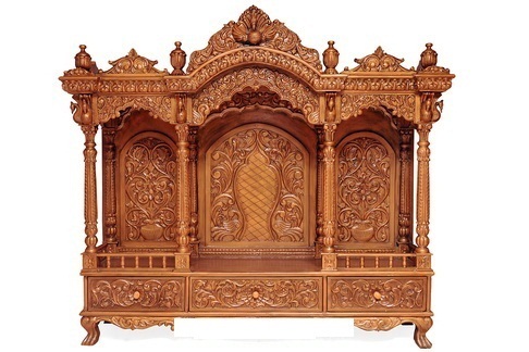 Wooden Glossy Wood Carving Temple, For Home, Size/Dimension: 4x3 img