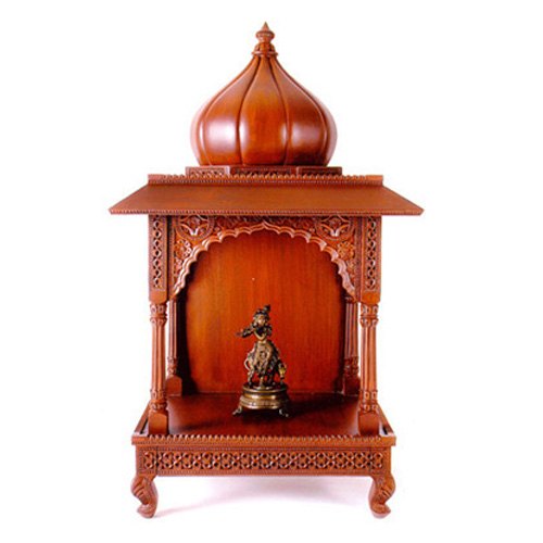 Teak Wood Handcrafted Wooden Temple img