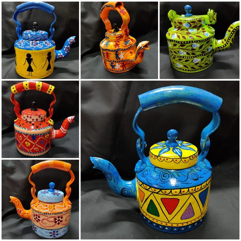 Hand Painted Kettle , Decorative Kettles , Multicolour Kettles img