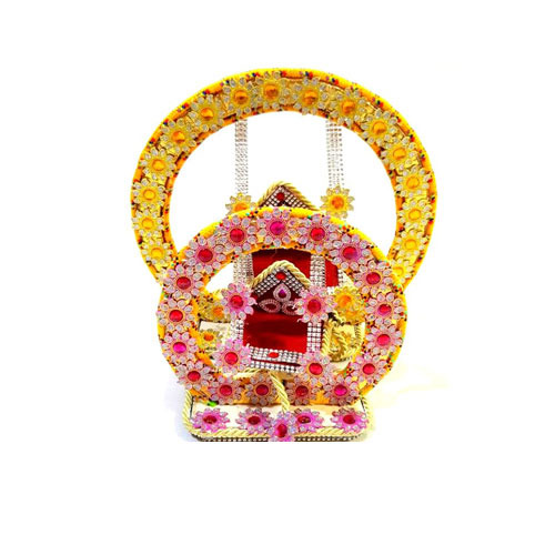 Options Color Coated Janamashtmi Wooden Jhoola, For Krishna Jhula img