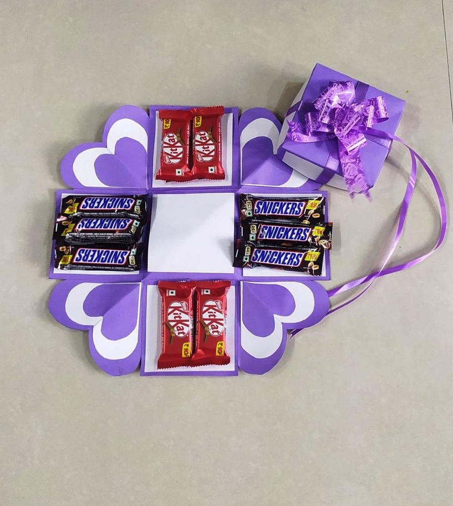 Hand Made Purple white chocolate Explosion box